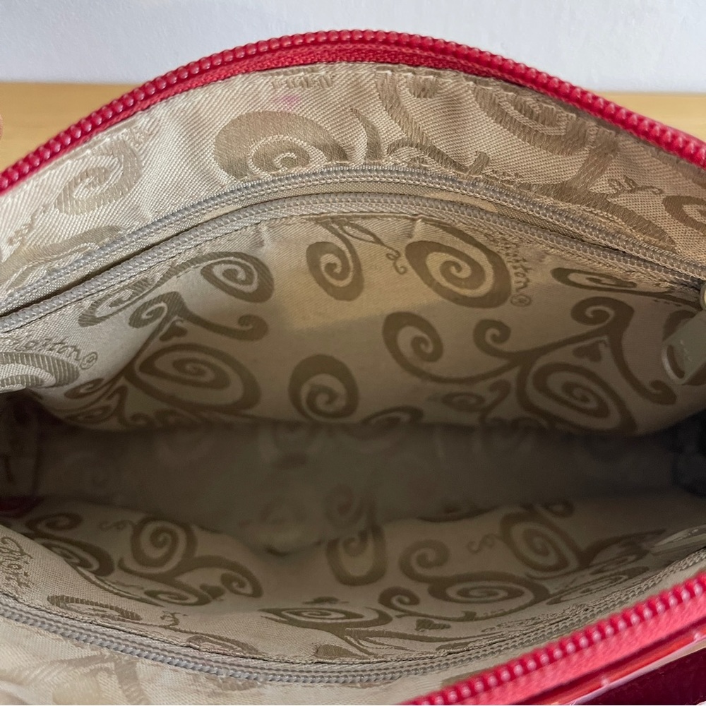Brighton Red Faux Leather Crocodile Handbag Crossbody - Picture 13 of 14